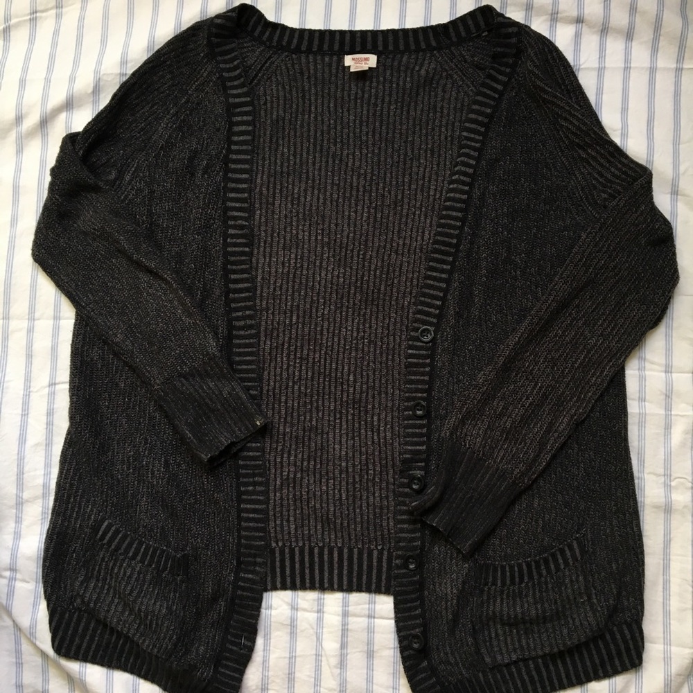 Black and Grey Oversized Cardigan